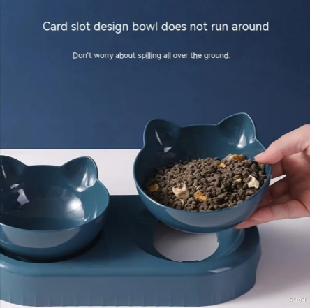 Anti-Tip Cat Bowl Feeder — No More Spills, No More Mess